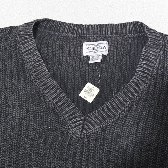 Forenza Victoria's Secret Gray V Neck Oversized Chunky Knit Sweater Size Small - Picture 4 of 11